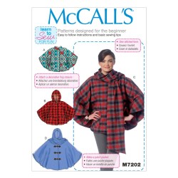 7202 EZ PONCHOS COLLAR POCKETS HOOD OR NOT PATTERN 16-26